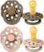 BIBS Boheme Fopspeen, 6-18 maanden, 2-pack, ronde speen, Dark Oak/Blush