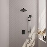 Brauer Black Edition Thermostatische Regendoucheset Inbouw - Hoofddouche 30 cm - Mat Zwart