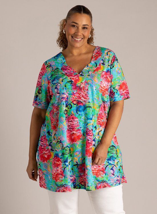 COLLETTA Mette Tops - Fresh Pink/Multi-Col - maat X-0(44)