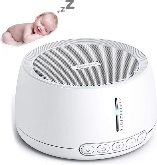 Gadgetplace De Gadgetwinkel White Noise Machine met 30 geluiden - Witte Ruis - Slaaphulp - Slaaptrainer - Slaap geluidsmachine - Wit