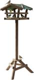 Relaxdays Vogelvoederhuisje op paal - 100 cm - hout - bruin
