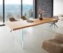 DELIFE Table de salle à manger Edge acacia naturel 260x100 verre Live-Edge
