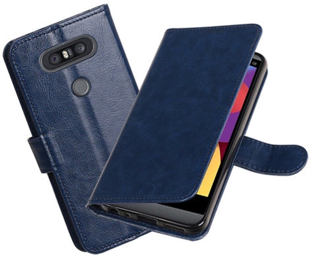 Best Cases - Donker Blauw Portemonnee booktype hoesje LG Q8
