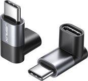 JSAUX 90° USB-C Male naar USB-C Female Adapter - 100W Snelladen - 40Gbps - 4K@60Hz - Grijs - 2 Stuks - DD0008