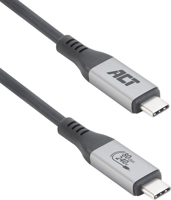 ACT USB4® 80Gbps Thunderbolt™5 240W USB Type-C® kabel, USB-IF gecertificeerd, 1,5 meter AC7452