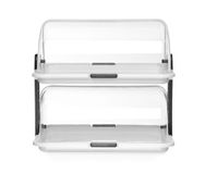 HENDI Buffet vitrine, dubbel, transparante roldeksels, van beide zijden toegang, buffet display, presentatie display, 465x310x(H)410mm, polystyreen