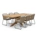 BUITEN living Napoli/Tulum Sahara Dust dining tuinset | 6 personen | teakhout + touw | 250cm