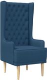 vidaXL - Gecapitonneerde stoel met hoge rugleuning - Blauw - Stof
