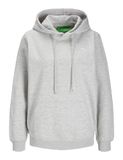 JACK & JONES Jxabbie Rlx Ls Every Hood Swt Noos Sweatshirt met capuchon voor dames, Lichtgrijs gemêleerd/print: helder wit Jjxx logo