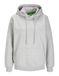 JACK & JONES Jxabbie Rlx Ls Every Hood Swt Noos Sweatshirt met capuchon voor dames, Lichtgrijs gemêleerd/print: helder wit Jjxx logo