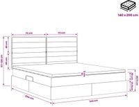 vidaXL LED-opbergbed met matras, donkergrijs, 140 x 200 cm, stof