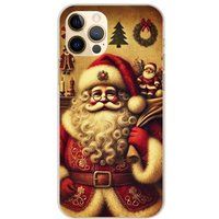 Apple iPhone 12 Pro Bedrukt siliconen hoesje pere noel vintage