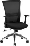 Merkloos / Sans marque Ergonomische Bureaustoel - Mesh Rugleuning - Verstelbare Armleuningen - Aluminium Basis - Zwart - Synchroon Mechanisme - Lendensteun - In Hoogte Verstelbaar - Dubbel Verwerkt Mesh - 120kg Capaciteit - 8u Zittijd - 97-107cm x 63cm x 50cm