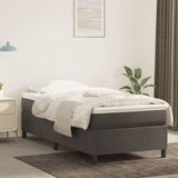 Maison Exclusive - Lit boxspring avec matelas, gris foncé, 80 x 200 cm, velours