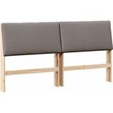 Tête de lit capitonnée taupe 200 cm pin massif