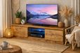 LanceLot Meuble TV 140 cm, chêne, éclairage LED, épaisseur 18 mm, mécanisme de fermeture silencieux
