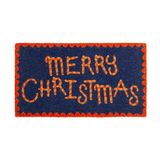 Fisura - Entree deurmat “Merry Christmas” van kokosvezel met antislip PVC-onderzijde. Blauwe en rode kerst deurmat. Originele buiten deurmat. Handgeschilderd. Afmetingen: 70 cm x 40 cm