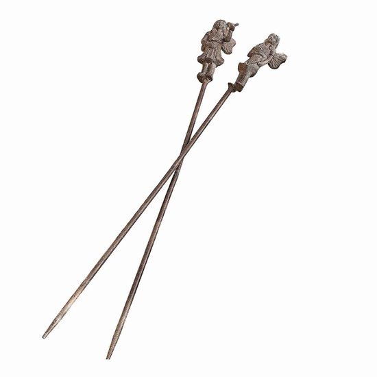 LOBERON Tuinprikker set van 2 Papille antiekbruin