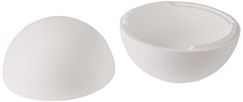 GLOREX 6 3803 842 - Piepschuim bal deelbaar, halve schelpen, wit, diameter ca. 30 cm