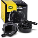 HELLA 3FH 012 010-081 Meertonige luchthoorn - TE16S - 12V - 110dB(A) - Frequentiebereik: 400/500Hz - Electrisch - Behuizingskleur: Zwart - Stekker: Ford - Set