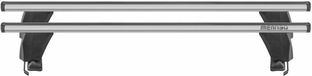 Menabo Delta Silver | Coffre de toit pour Ssangyong - Actyon Sports 2007-2018 - Aluminium - Longueur 137 cm - Capacité de charge 50 kg - Jeu de 2