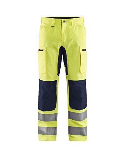 Blaklader 158518113389D112 werkbroek met stretch, High Vis geel/marineblauw, maat D112