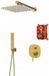 Set mit Einbau-Duscharmatur - gebürstetes Gold