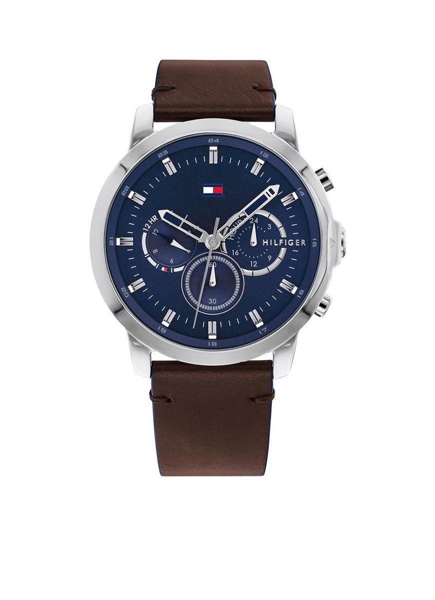 Tommy Hilfiger Jameson 1791797 Horloge - Leer - Bruin - Ø 46 mm