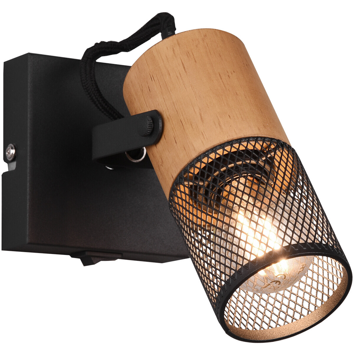 BES LED LED Wandspot - Trion Yosh - E14 Fitting - 1-lichts - Vierkant - Mat Zwart - Aluminium