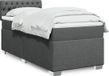 vidaXL Boxspringbed met matras, stof, donkergrijs, 90x200 cm