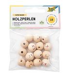 Folia Houten kralen Cute Faces - 15 mm - 15 stuks