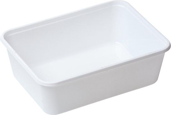 Magnetronbakjes met deksel - 50 stuks - 750ML - Wit - Vaatwasbestendig