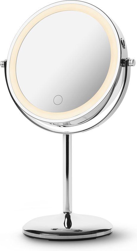 medisana CM 844 - Cosmetica spiegel met verlichting - Staande make-up spiegel met 7 x vergroting - Zilver