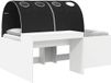 vidaXL Bed met Tunnel 3-delig Artisian Eikenhout en Zwart Bewerkt hout