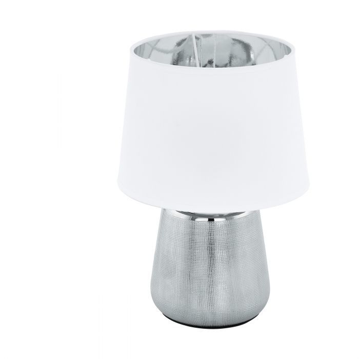 EGLO Manalba 1 Tafellamp - E14 - Zilver/Wit - 30cm