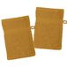 Stof LOVELY CASA - Set van 2 washandjes - Lagune - Curry
