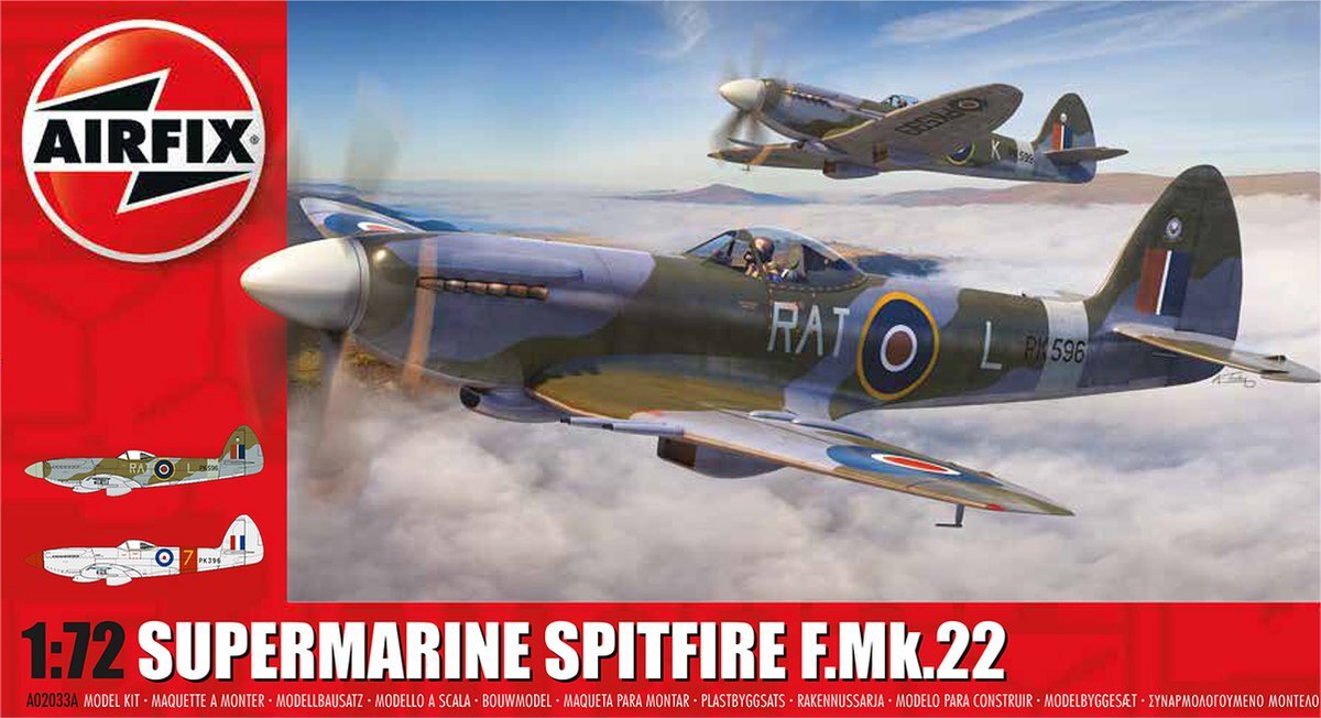 Airfix Supermarine Spitfire F.22. militaire vliegtuigen. Spitfire