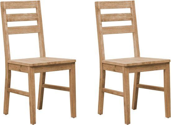 vidaXL Eetkamerstoelen 2 stuks massief acaciahout bruin