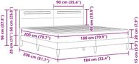 vidaXL Bedframe met LED-stripverlichting Zwart 180 x 200 cm Kunstleer