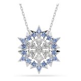 Swarovski Magic hanger en broche, Sneeuwvlok, Blauw, Rodium toplaag