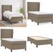 vidaXL Boxspringbed met matras, taupekleurig, 90x200 cm, met stoffen bekleding