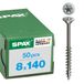 SPAX Roestvaststalen schroef, 8 x 140 mm, 50 stuks, Deeldraad, Verzonken kop, T-STAR plus T40, 4CUT, Roestvast staal A2