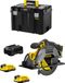 STANLEY FatMax Scie circulaire manuelle SFMCS500D2T (2 x 2,0 Ah batteries + chargeur + coffre de rangement TSTAK VI)