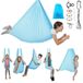 VEVOR Hamac de yoga aérienne, capacité de charge max. 136,07 kg, balançoire de yoga avec tissu en nylon, corde marguerite et sac en PE zippé, balançoire de gymnastique multifonctionnelle pour exercices anti-gravité, bleu