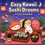 Cozy Kawaii Sushi Dreams: 50 Adorable Kawaii Sushi Scenes to Color