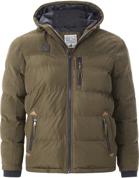 Jan Vanderstorm herren Outdoorjack - 54 - olijf - Plus Size