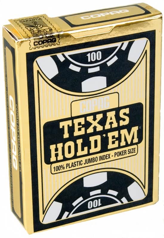 Copag Plastic Pokerkaarten Texas Holdem Gold Jumbo Index Black