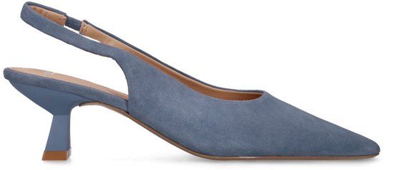 Manfield - Dames - Blauwe suède slingbacks - Maat 36