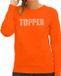 Bellatio Decorations Shoppartners Bv Glitter Topper foute trui oranje met steentjes/ rhinestones voor dames - Glitter kleding/ foute party outfit L