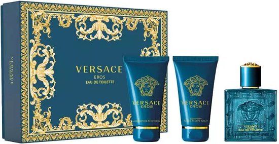Versace Eros Gift Set - Eau de Toilette 50ml + Aftershave Balm 50ml + Shower Gel 50ml